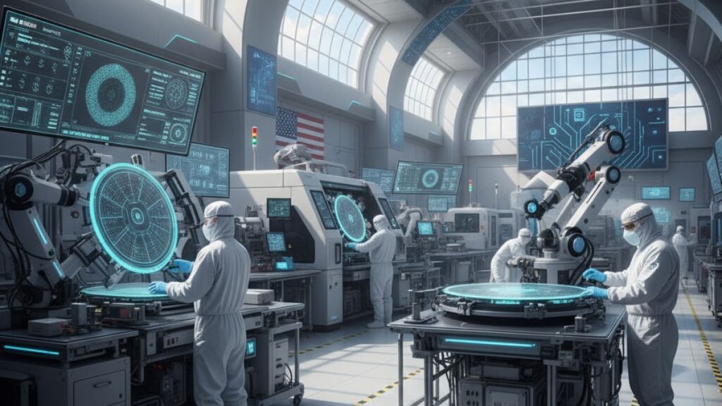 Engineers working with advanced robotics technology.